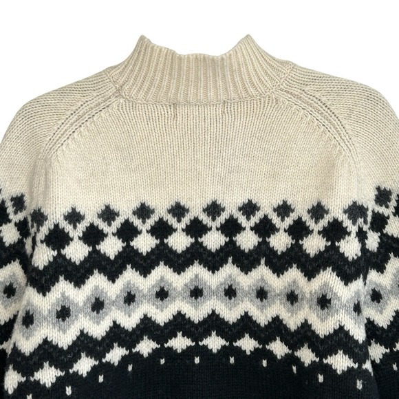 Vintage Eddie Bauer Fair Isle Wool Sweater Large Ski Nordic Chunky Knit Heritage - Picture 5 of 11